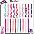 thumbnail image 2 of 10pcs/set Highlight Multicolor Streaks Clip in Hair Extensions Hairpiece Long Straight Rainbow Hair, 2 of 6
