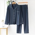 thumbnail image 1 of Hot ! TIMIFIS Mens Pajama Set Soft Long Sleeve Pajamas for men Lightweight Button Up Sleepwear Lounge Pjs Set With Pockets pring/Summer, 1 of 3