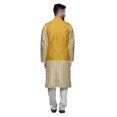 thumbnail image 3 of Atasi Ensemble Kurta Pyjama Imprimé Veste Col Mandarin Chemise Ethnique Traditionnelle, 3 of 5