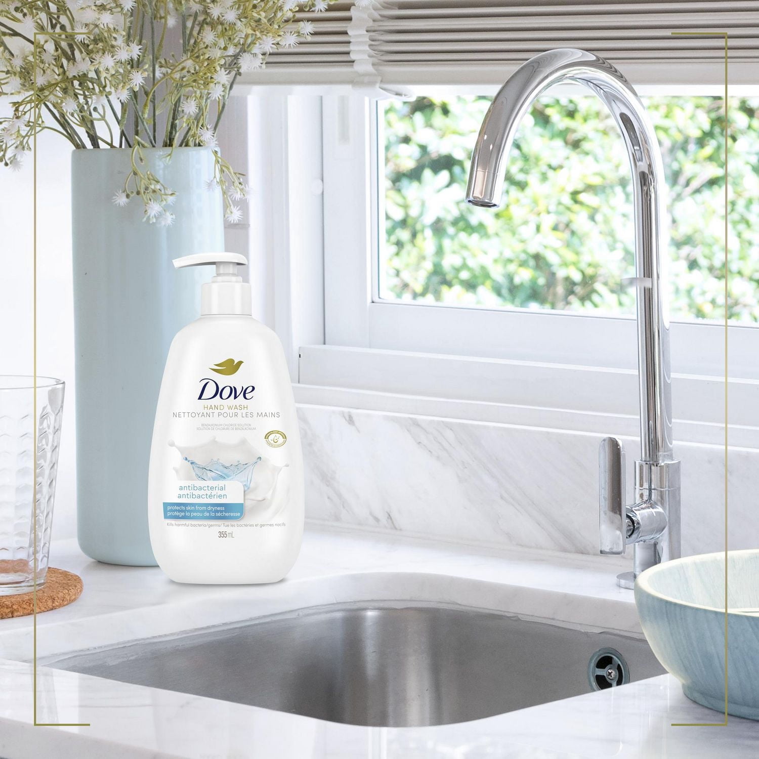 Dove Nettoyant pour les Mains Protège la Peau de la Sécheresse Antibactérien, 355 ml