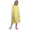 thumbnail image 1 of Moomaya Chemise de Nuit en Coton pour Femmes, Unie, Col Rond, Patte de Boutonnage, 1 of 6