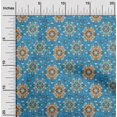 thumbnail image 2 of oneOone Cotton Flex Medium Blue Fabric Asian Kilim Craft Projects Decor Fabric Printed By The Yard 40 Inch Wide, 2 of 5