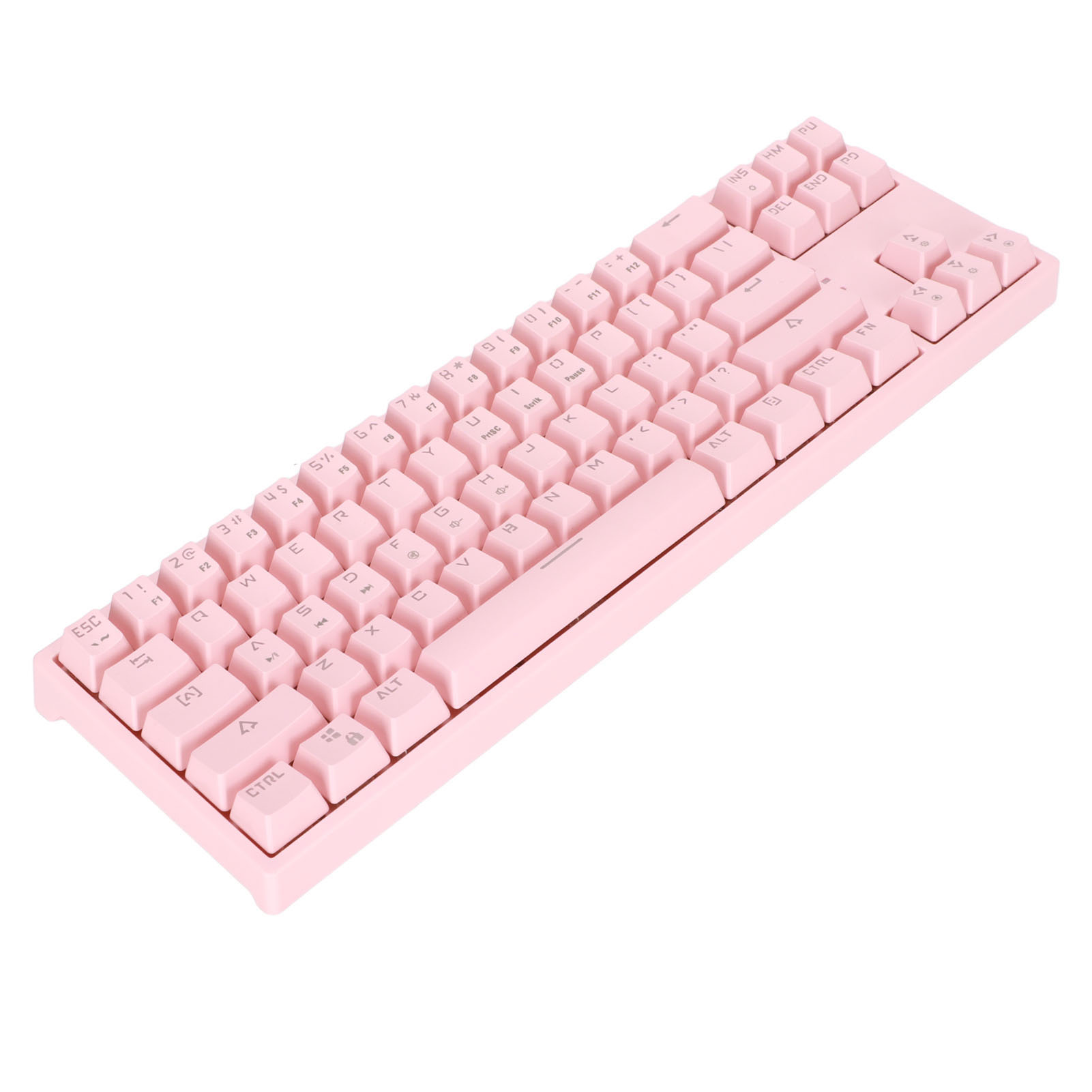 Mechanical Keyboard, Ergonomic Design Type C Mechanical Keyboard 71 Keys  for Typing Pink