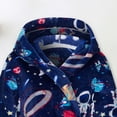 thumbnail image 4 of Splozh Bathrobes Childrens Flannel Robe Cartoon Print Home Fleece Bathrobe for Boys and Girls with Pockets Navy,7-8 Years, 4 of 6