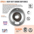 thumbnail image 1 of Range Kleen 12782XCD5 Style A 2 piece Chrome Drip Bowl Set, 1 of 2