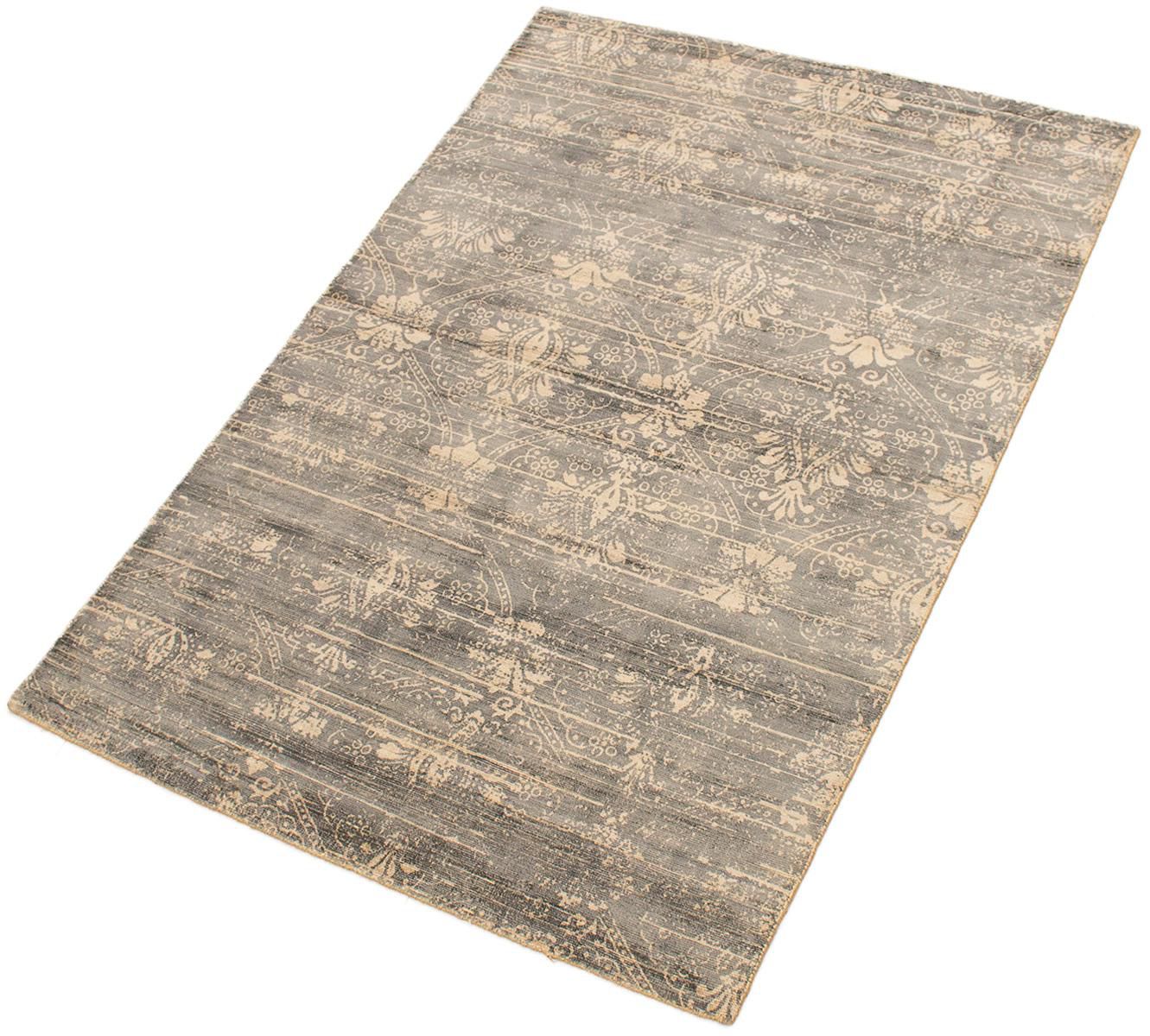 ECARPETGALLERY 5'0" x 7'4"  Transitional Galleria Hand-knotted Area Rug for Living Room, Dining Room and Bedroom in Grey