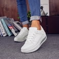 thumbnail image 3 of Dakaela Espadrilles Plateforme pour Femmes Coussin d'Air Marche Course Chaussures Orthopédiques à Enfiler Compensées Blanches 8.5, 3 of 6