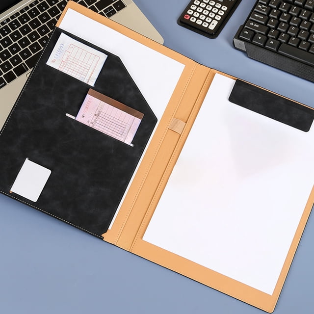 Yhmxh Office Supplies Office Desk Accessories Office Organizer Desk Organizers Multi-function Business Folder Leather Manager Splint Magnet Contract Folder Business Contract Book