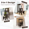 thumbnail image 3 of Giantex Step Folding Wooden Step Stool, Portable Anti-Slip Step Ladder, Foldable Wood Counter Staircase, Multifunctional Flower Shelf & Chair for Kitchen/Garage/Living Room/Library, 3 of 9