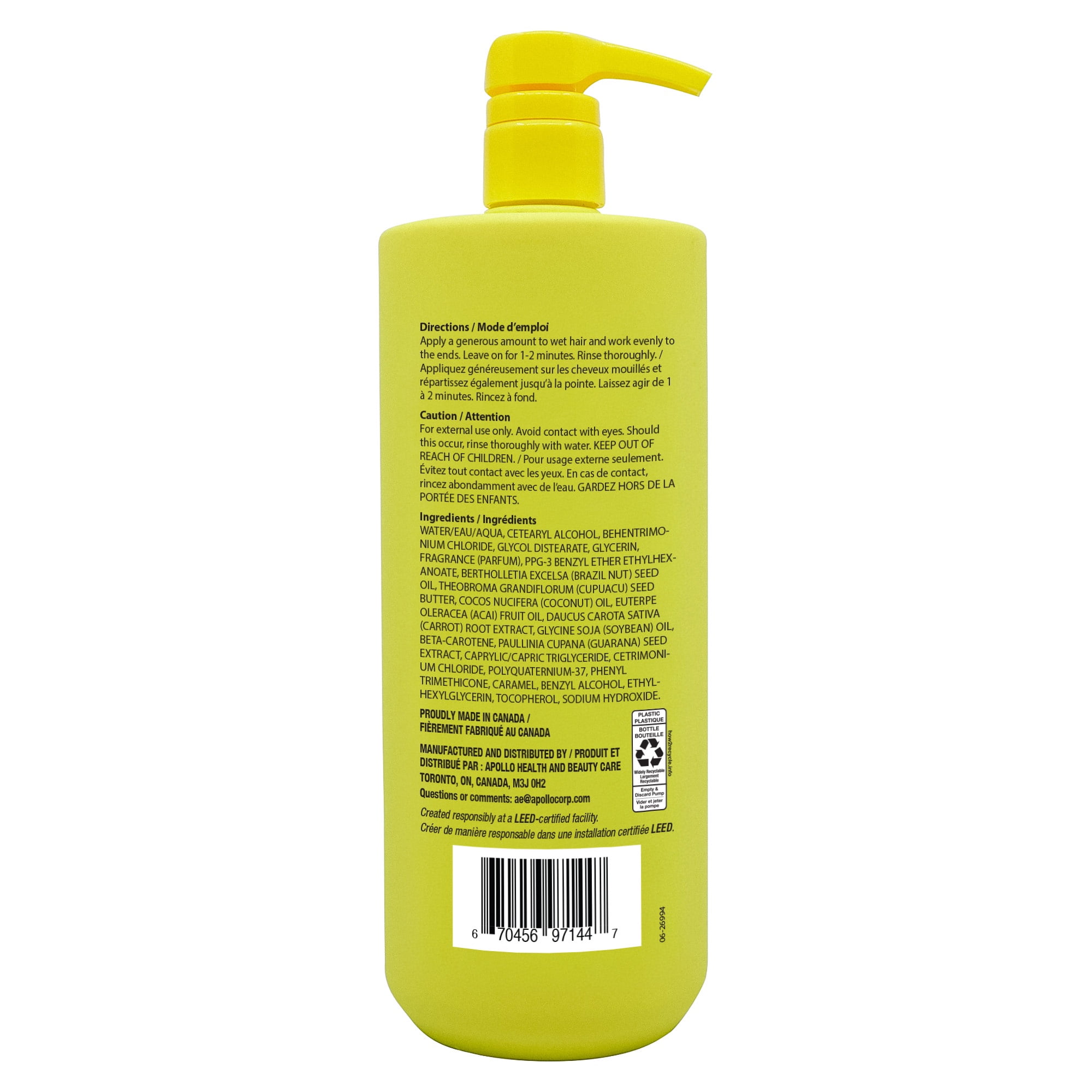 NUTRIUS Renewing and Moisturizing Brazilian Conditioner with Cupuacu Butter, Acai Oil, Coconut Oil, and Guarana Extract. 1Lt