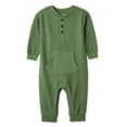 thumbnail image 1 of George Baby Boys' Waffle Henley Romper, 1 of 2