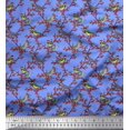 thumbnail image 1 of Soimoi Rayon Fabric Leaves,Red Berries & Parrot Bird Decor Fabric Printed Yard 42 Inch Wide, 1 of 1