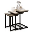thumbnail image 1 of Gymax 3 Pcs Nesting Coffee End Table Set Stacking Side Nightstand Living Room Gray, 1 of 10