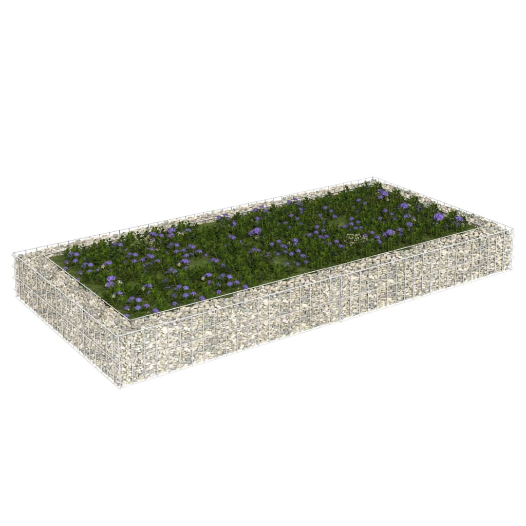 vidaXL Gabion Lit Surélevé Acier Galvanisé 200x100x20 cm