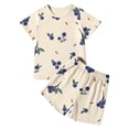 thumbnail image 1 of Girls Soft Short Sleeve Pajama Set Comfortable Round Neck Printed Sleepwear For Daily Wear And Outdoor Activities, 1 of 3