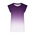 thumbnail image 4 of QUINDOS Débardeurs pour Femmes Liquidation Sport Violet Été Mode Décontracté Col Rond Sans Manches T-shirt Hauts Blouse Camisoles pour Femmes, 4 of 4
