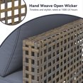 thumbnail image 4 of YODOLLA 7 Pieces Patio Conversation Set with Tea Table, Outdoor Sectional PE Rattan Wicker Furniture Seat, Dark Brown Rattan& Dark Grey Cushion and Pillow, 4 of 8