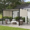 thumbnail image 2 of Outsunny 10' x 12' Metal Pergola with Retractable Canopy for Patio, Deck, 2 of 10