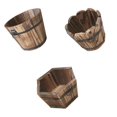 thumbnail image 1 of S SERENABLE 3Pcs Rustic Wooden Planter Barrel Flower Hexagon Round Top for Garden S Size, 1 of 9