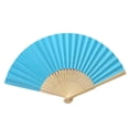 thumbnail image 2 of EGNMCR Pattern Folding Dance Wedding Party Lace Silk Folding Hand Solid Color Fan A fan, 2 of 3