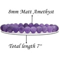 thumbnail image 2 of Angelstones Bracelet Extensible Unisexe en Perles Rondes 8 mm en Cristal d'Améthyste Clair Mat Naturel de Qualité A 7 Pouces, 2 of 5