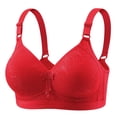 thumbnail image 1 of Bra For Women Front Buckle Underwear Full Coverage Padded Wireless Plus Size Thin Stretchable Tank Top Bra, 1 of 7