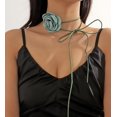 thumbnail image 4 of LinYooLi Collier Ras du Cou Fleuri pour Femmes Collier Gothique Floral à Lacets Collier Rose Long Collier en Velours pour Mariage Fête d'Été, 4 of 5