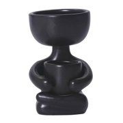 tredstone Ceramic Flower Pot Human Flower Vase Plant Pot Planter Black 10x6x8cm