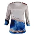 thumbnail image 3 of 2025 T-Shirt à Col Rond Manches Col Montant pour Femmes Mi-Long T-Shirts à Manches Longues de Printemps pour Femmes d'Haltérophilie Hauts Imprimés Décontractés Ensemble pour Femmes Chemise pour Femmes, 3 of 5