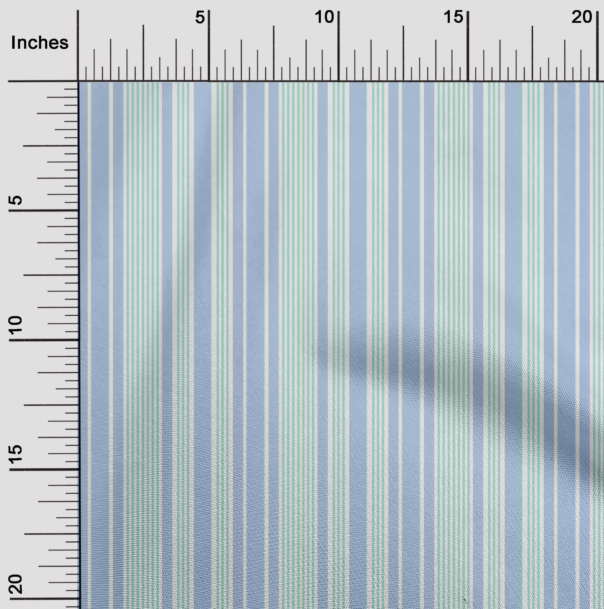oneOone Organic Cotton Poplin Twill Fabric Multicolor Stripe Print Sewing Fabric BTY 42 Inch Wide
