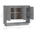 thumbnail image 4 of vidaXL Sideboard Concrete Grey 97x31x75 cm Engineered Wood, 4 of 5