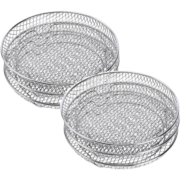 Oleegame 2PC Stainless Steel Stackable Dehydrator Rack 3 Pack Air Fryer Basket Tray Air Fryer Accessories Silver