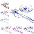 thumbnail image 2 of Girl's Tiara Rhinestone Decor Dress up Tiara Princess Crown with Princess Wand, 2 of 9