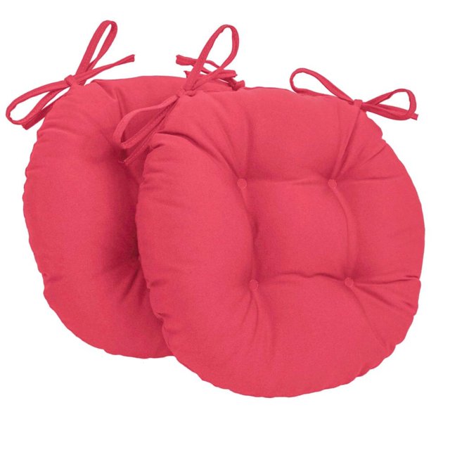 Coussins de Chaise Ronds Capitonnés en Sergé Uni de 16 Po (Ensemble de 2)