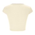 thumbnail image 5 of Timegard Going out Tops for Women Ribbed Cap Sleeve Low V Neck Comfy Slim Cropped Tops Summer Fashion, 5 of 5