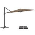 thumbnail image 1 of CorLiving 11.5ft Deluxe Offset Tilting Rotating Patio Umbrella with Aluminum Frame & Deluxe Base Weights, 1 of 9