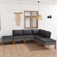 thumbnail image 1 of vidaXL 6 Piece Garden Lounge Set with Cushions Poly Rattan Grey, 1 of 4