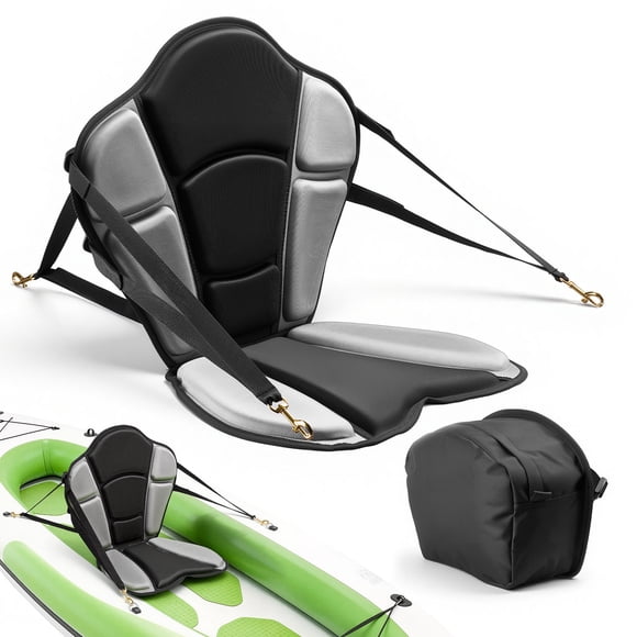 VEVOR Siège de Kayak, 1 Lot de 1 Pouces d'Épaisseur, Siège Universel pour Planche à Pagaie avec Soutien Dorsal, Coussin Rembourré Doux Assis-Debout avec Sac de Rangement et Sangles Ajustables pour SUP, Bateau de Pêche, Kayak Gonflable, Bateau à Rames