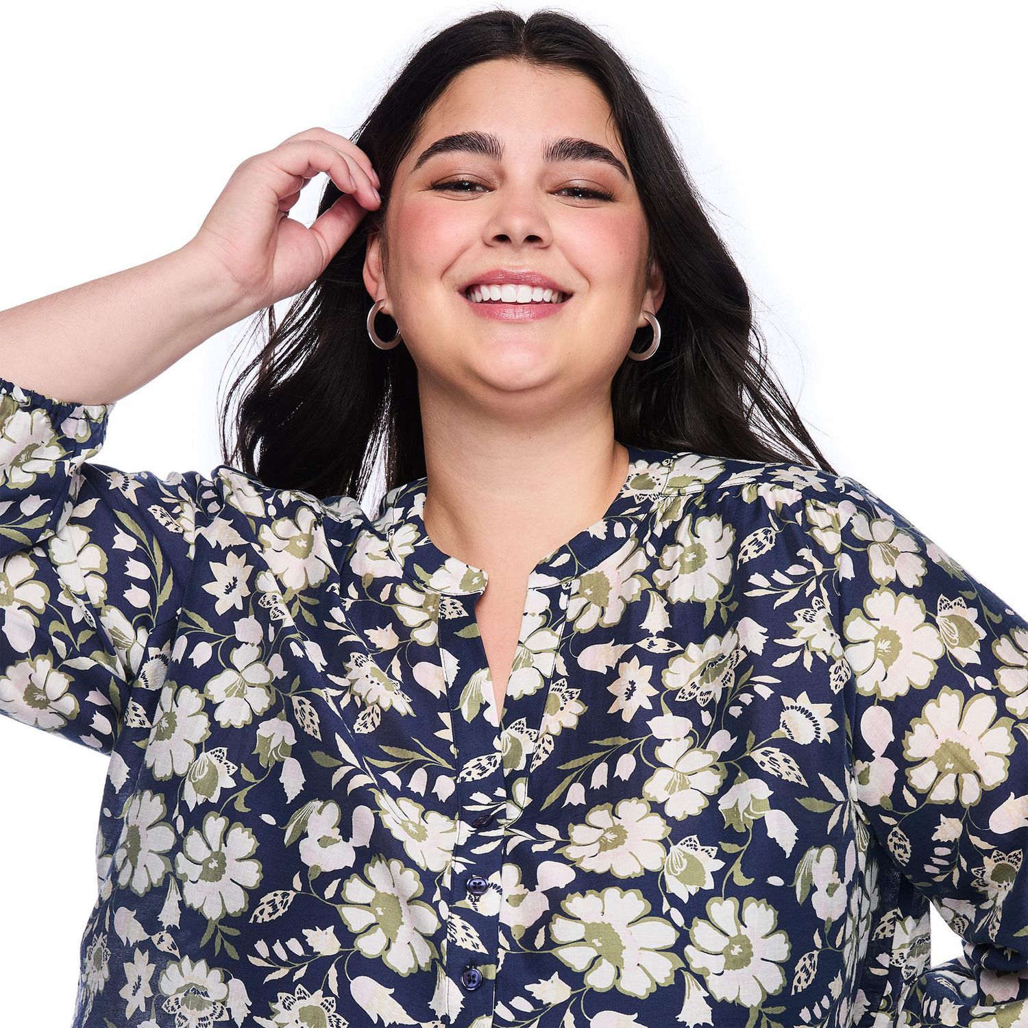 Lane Bryant Women's Plus 3/4 Sleeve Blouse