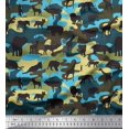 thumbnail image 1 of Soimoi Modal Satin Fabric Animals & Camouflage Print Sewing Fabric Yard 42 Inch Wide, 1 of 3