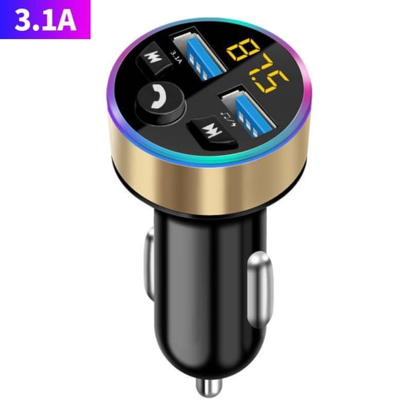 FM Transmitter Practical Car Charger 3.1A Fast Charger Handsfree Charger Multifunctional Car Mp3 Bluetooth Player Car Supplies