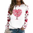thumbnail image 4 of Qertyioot T-Shirt Graphique pour Femmes de la Saint-Valentin à Manches Longues, Blouse Ample Imprimée Mode à Col Rond, Hauts Décontractés, 4 of 5