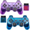 thumbnail image 1 of XYCCA Wireless Controller Compatible for PS2 Console, with Upgraded Joystick and Double Vibration Remote Gamepad (Black and Black), 1 of 7