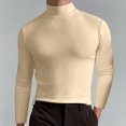 thumbnail image 1 of zanvin Chandail à Col Roulé pour Hommes Manches Longues Basique Ajusté Extensible, Kaki, TG, 1 of 5