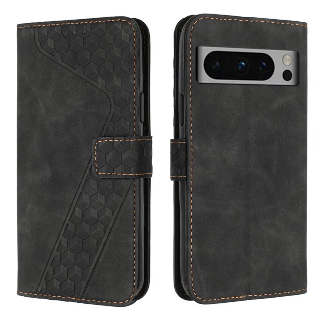 Compatible with Google Pixel 8 Pro Case Wallet Design with Card Slots Magnetic Closure Cover