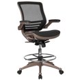 thumbnail image 1 of Mid-Back Transparent Black Mesh Drafting Chair with Melrose Gold Frame and Flip-Up Arms, 1 of 9