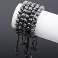 thumbnail image 2 of Natural Healing Power Gemstone Crystal Beads Unisex Adjustable Macrame Bracelets 8mm,Larvikite Labradorite, 2 of 3