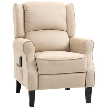 HOMCOM Massage Recliner Chair Push Back Recliner Armchair with Footrest