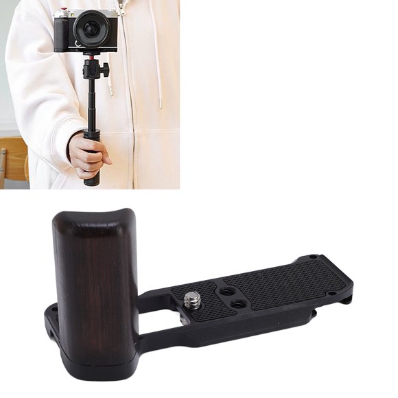 Camera L Shape Grip Aluminum Alloy Bracket with Wood Handle for X M5 Photography
