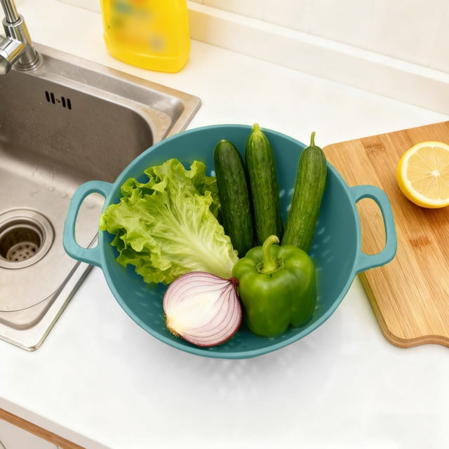 Small Colander Set for Kitchen Use - Mini Food Strainer with Handles for Fruit Vegetables Pasta Ideal for Local Deliveries